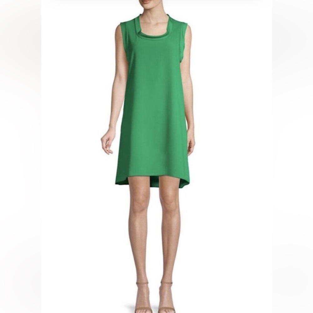 NWT Trina Turk Double Rainbow Green Shift Dress Size M